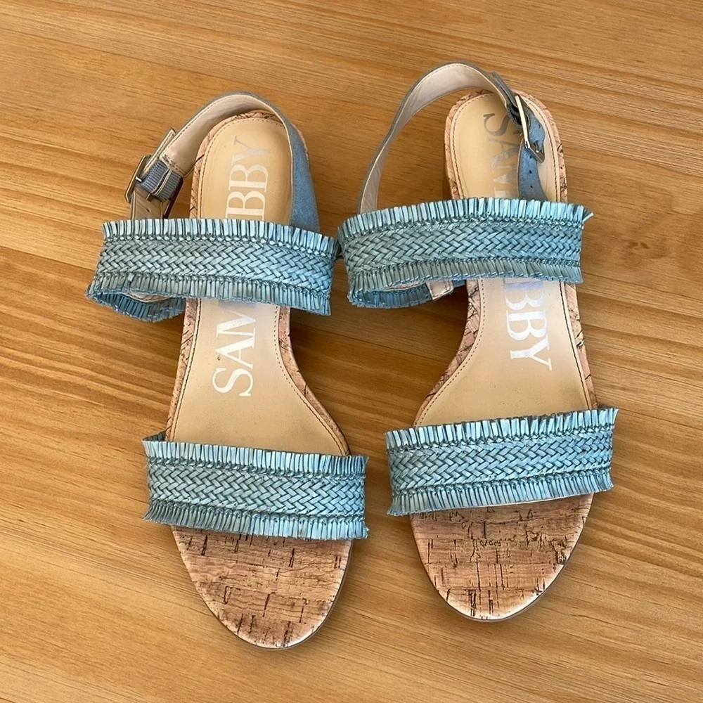 Sam & Libby Fringe Block Heel Sandal